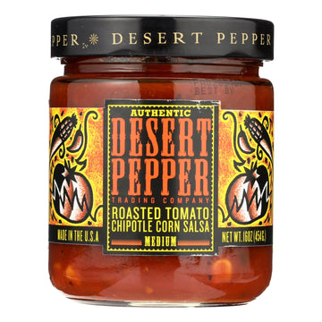 Desert Pepper Trading - Medium Hot Roasted Tomato Chipotle Corn Salsa - Case Of 6 - 16 Oz. - Maras Green