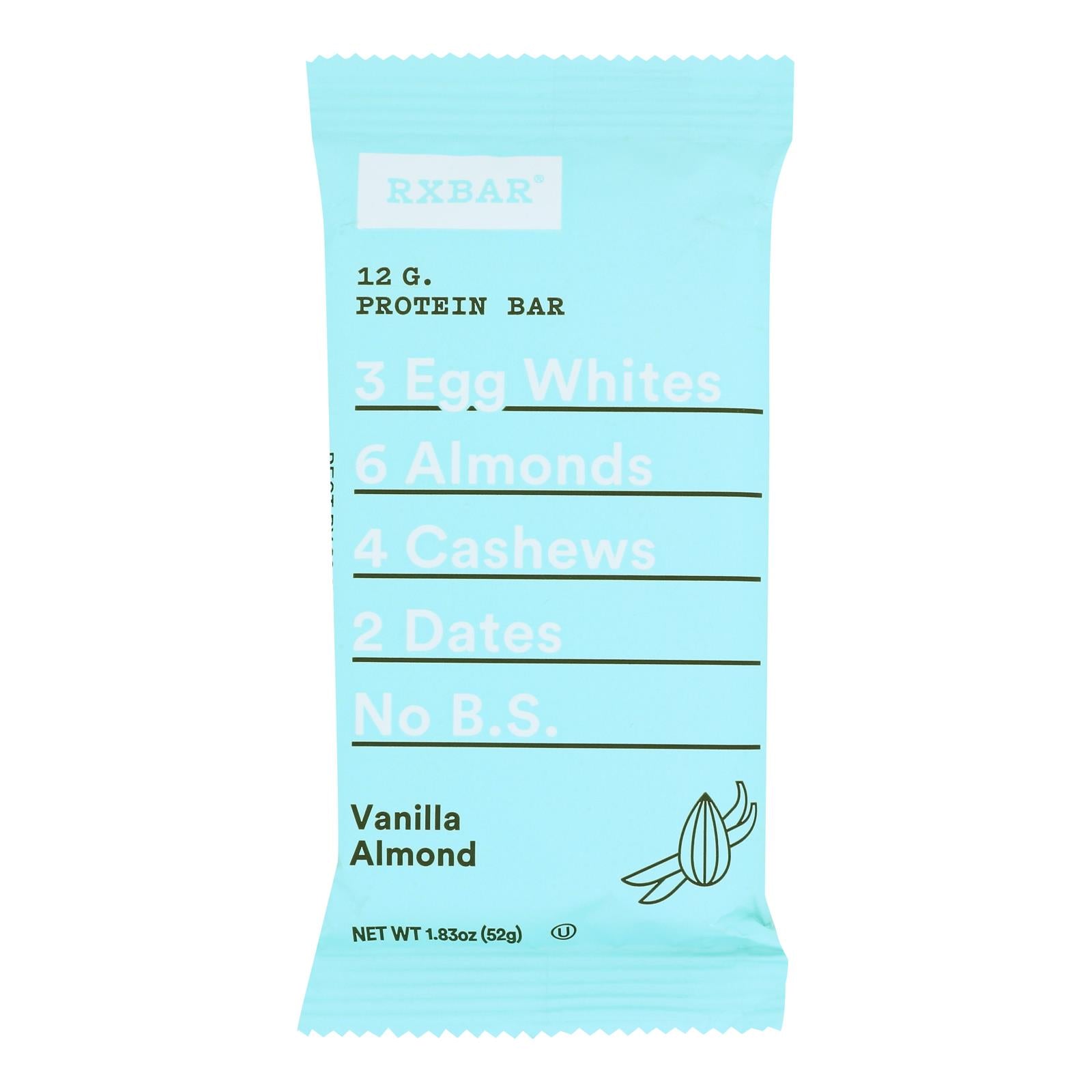 Rxbar - Protein Bar Vanilla Almond - Case Of 12 - 1.83 Oz - Maras Green