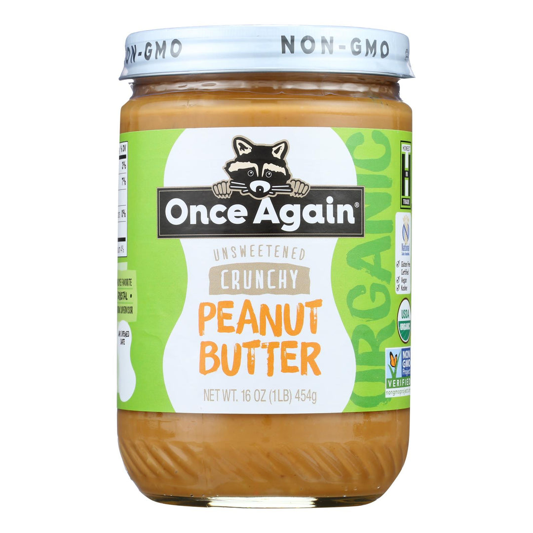 Once Again - Peanut Butter Organic Crunch - Case Of 6-16 Oz - Maras Green