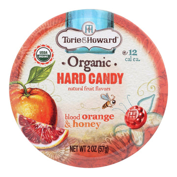 Torie And Howard Organic Hard Candy - Blood Orange And Honey - 2 Oz - Case Of 8 - Maras Green