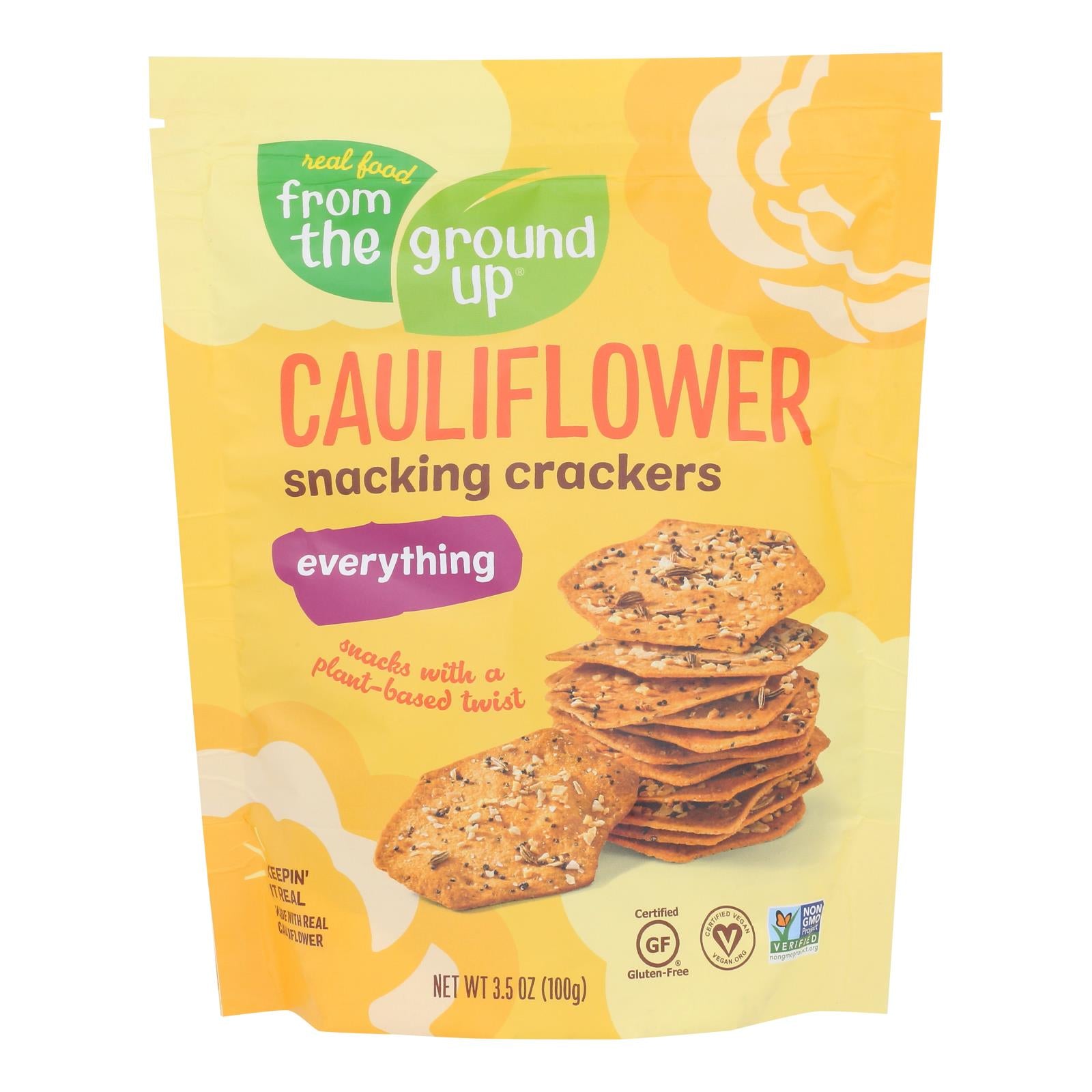 From The Ground Up Everything Snacking Crackers - Case Of 6 - 3.5 Oz - Maras Green