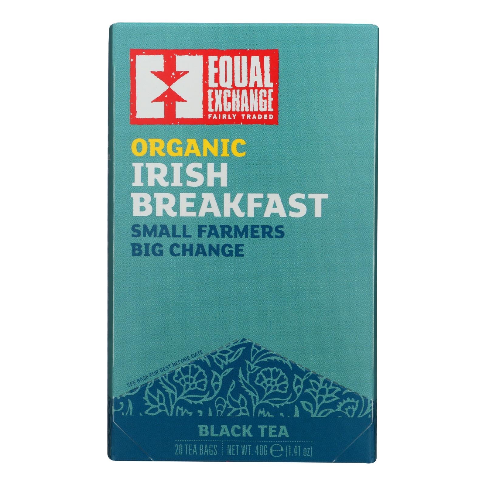Equal Exchange Organic Irish Breakfast Tea - Irish Breakfast - Case Of 6 - 20 Bags - Maras Green