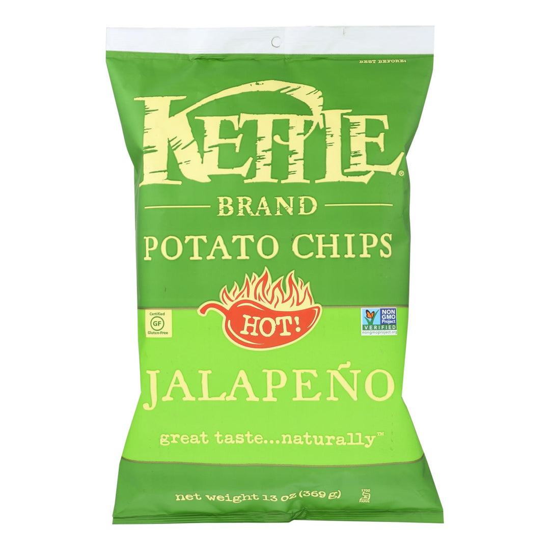 Kettle Brand - Potato Chips Jalapeno - Case Of 9 - 13 Oz - Maras Green