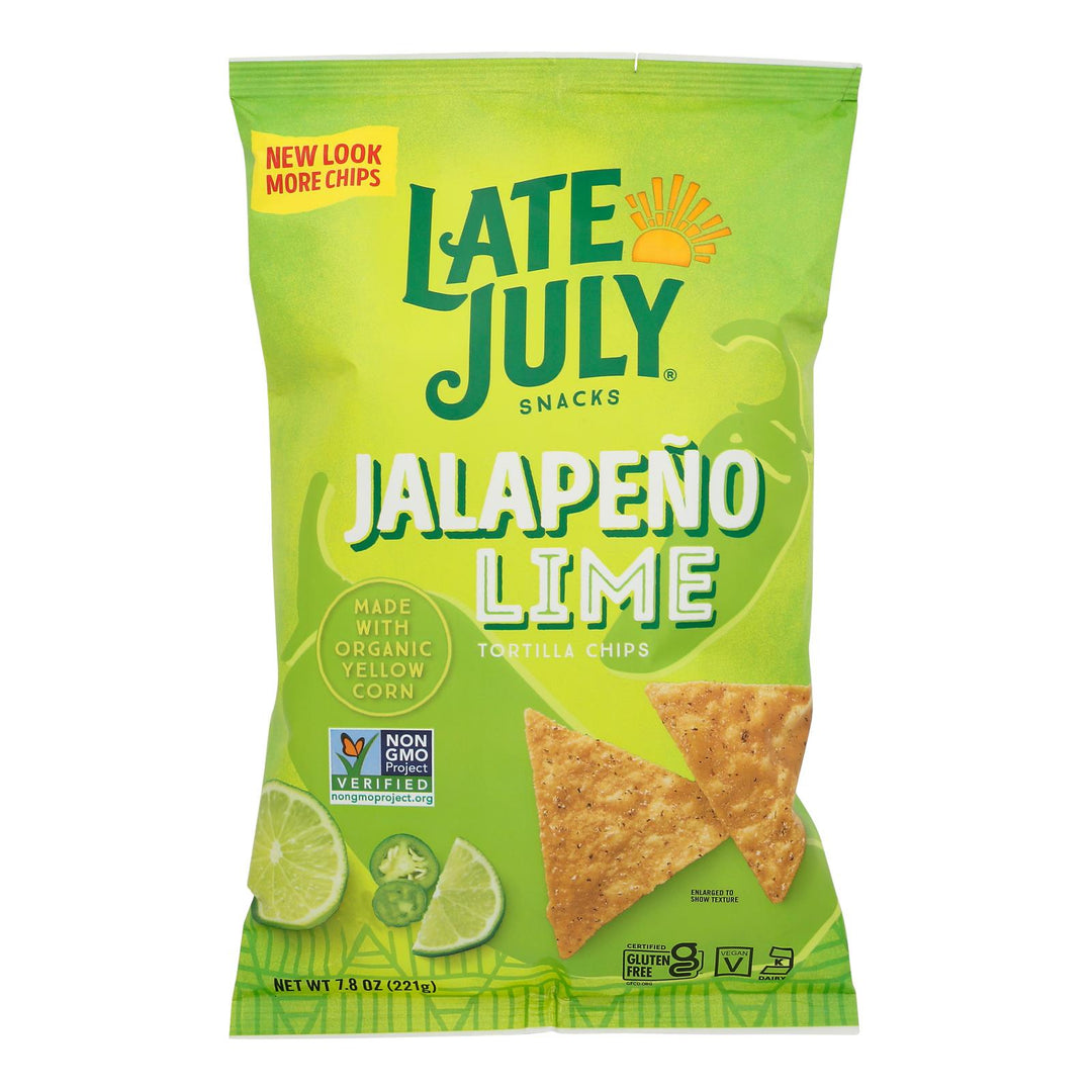 Late July Snacks - Tort Chip Jalap Lime - Case Of 12 - 7.8 Oz - Maras Green