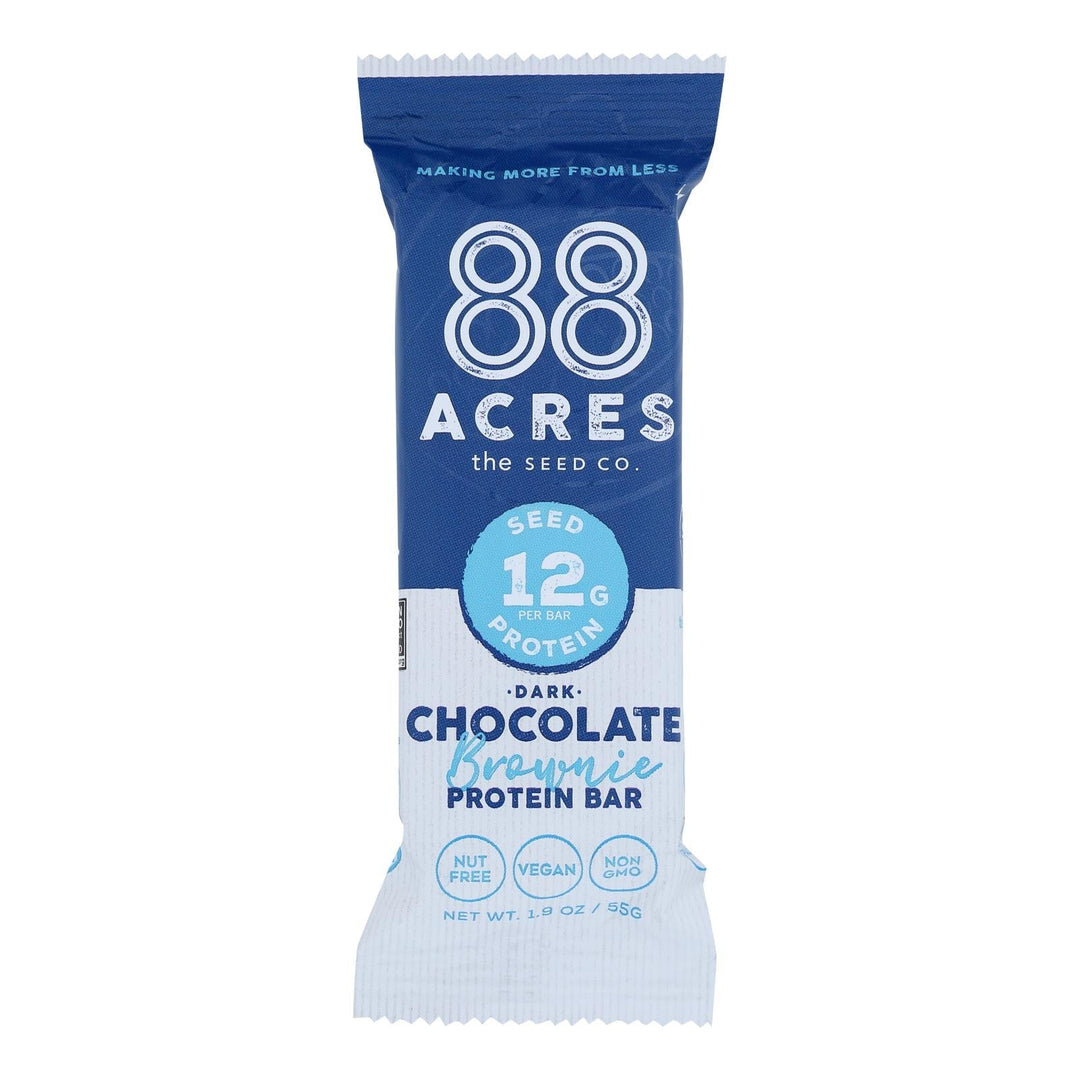 88 Acres - Protein Bar Dark Chocolate Brownie - Case Of 9 - 1.9 Oz - Maras Green