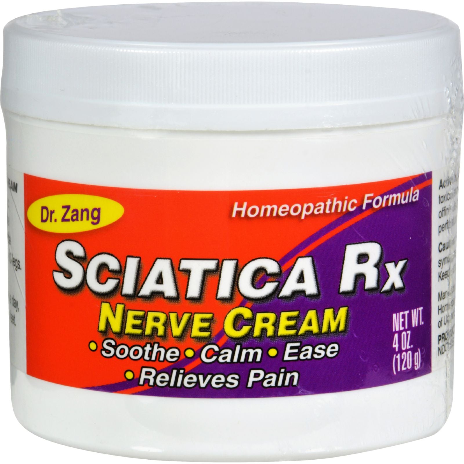 Dr. Zang Sciatica Rx Nerve Cream Homeopathic Formula - 4 Oz - Maras Green