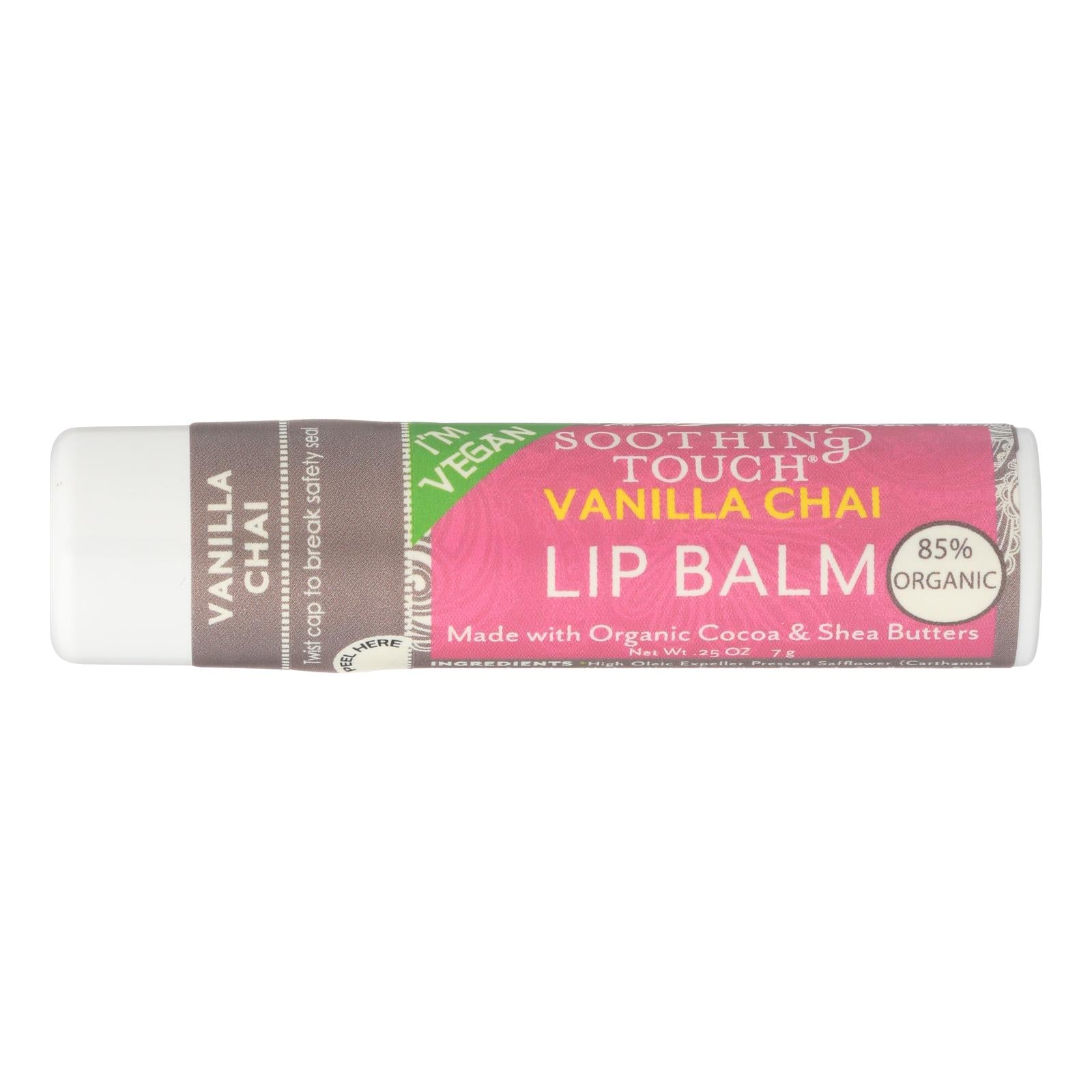 Soothing Touch Lip Balm - Vegan Vanilla Chai - Case Of 12 - .25 Oz - Maras Green
