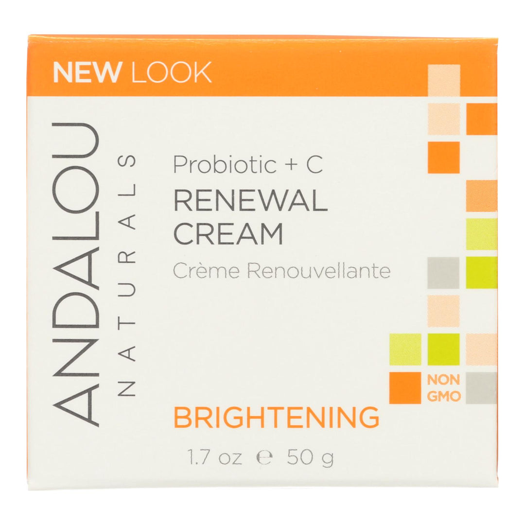 Andalou Naturals Renewal Cream Brightening Probiotic Plus C - 1.7 Fl Oz - Maras Green