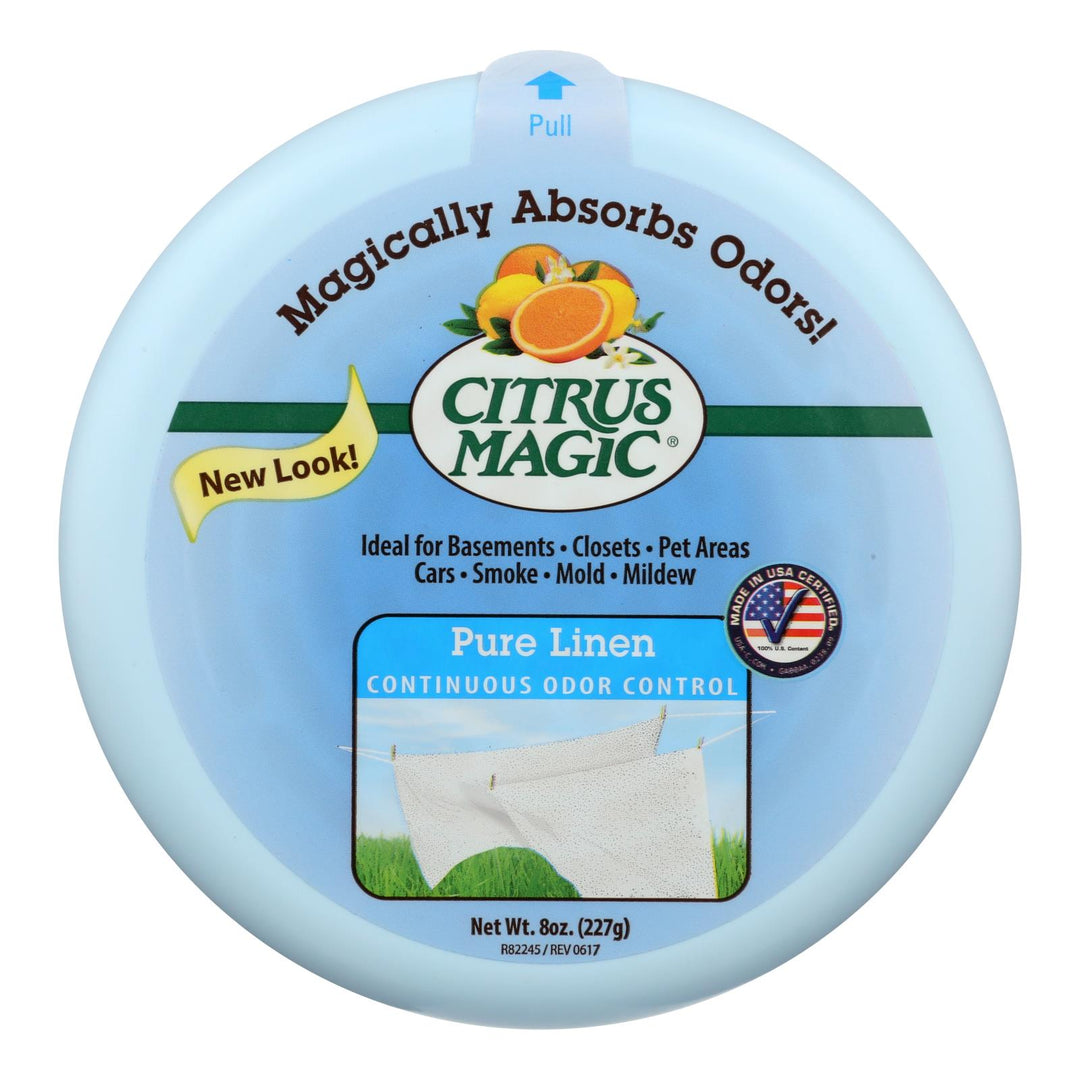 Citrus Magic Solid Air Freshener - Pure Linen - Case Of 6 - 8 Oz - Maras Green