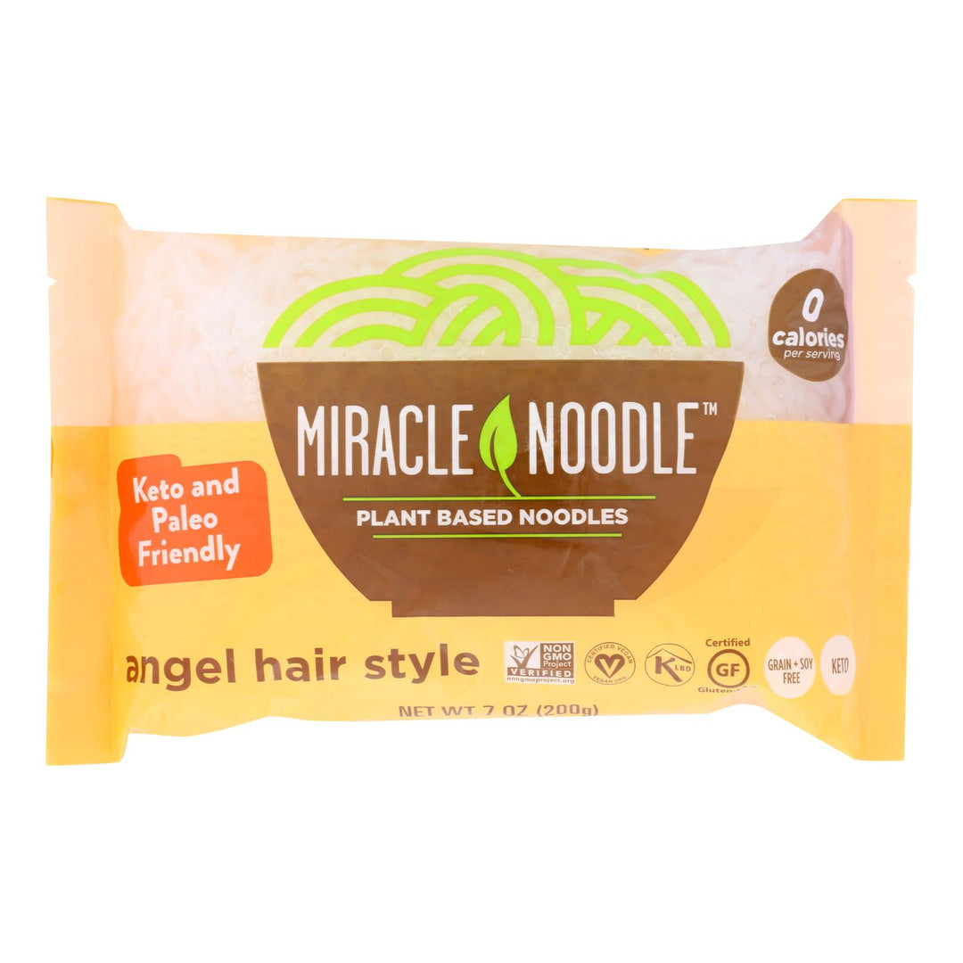 Miracle Noodle Pasta - Shirataki - Miracle Noodle - Angel Hair - 7 Oz - Case Of 6 - Maras Green