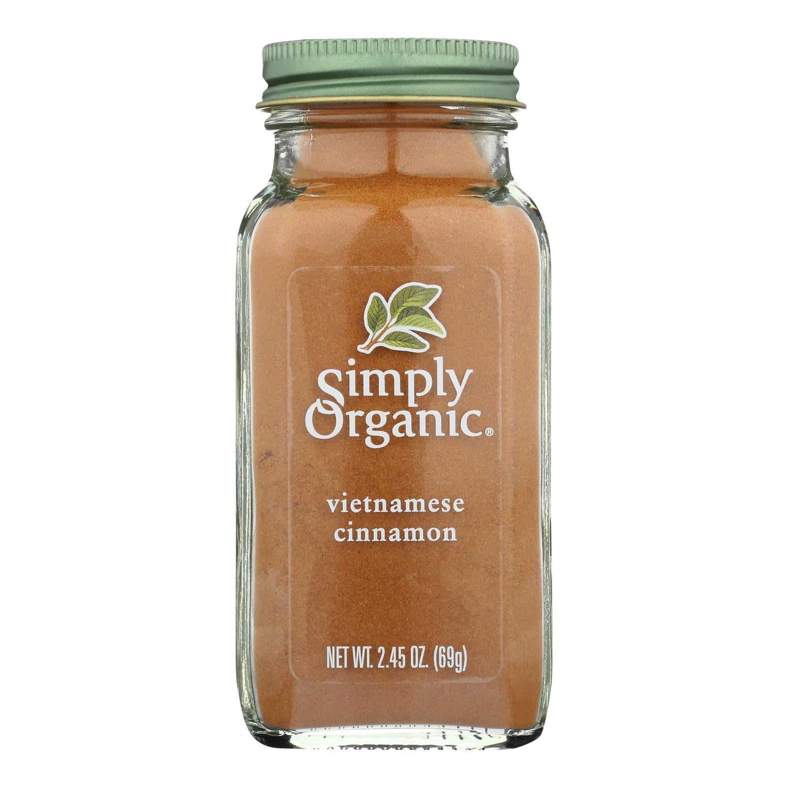 Simply Organic Cinnamon - Case Of 6 - 2.45 Oz. - Maras Green