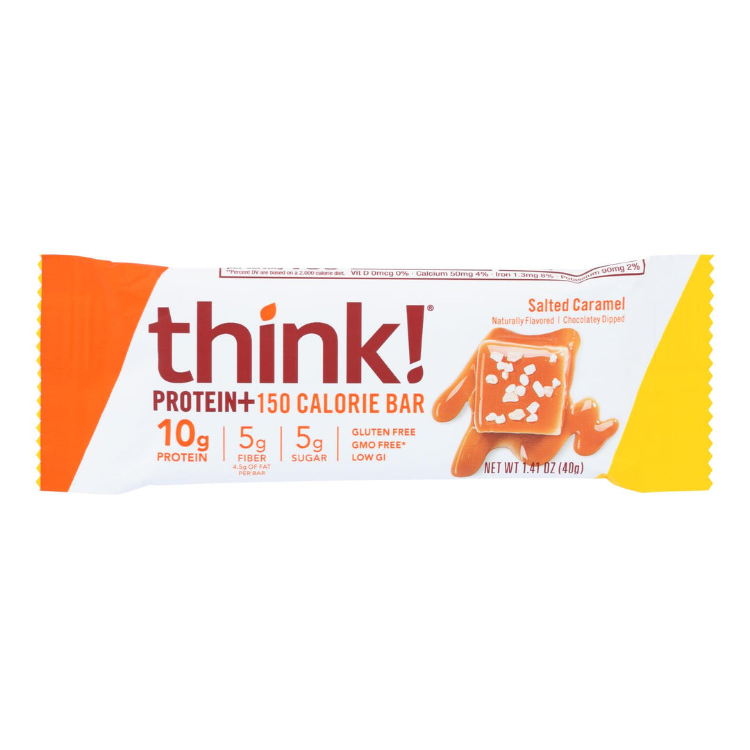 Think Products Thinkthin Bar - Lean Protein Fiber - Caramel - 1.41 Oz - 1 Case - Maras Green