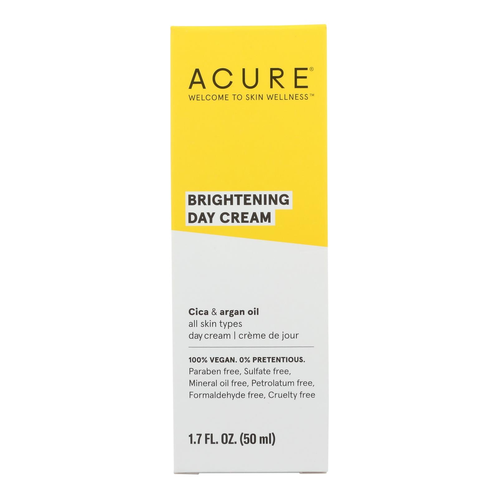 Acure - Day Cream - Gotu Kola Extract And Chlorella - 1.75 Fl Oz. - Maras Green