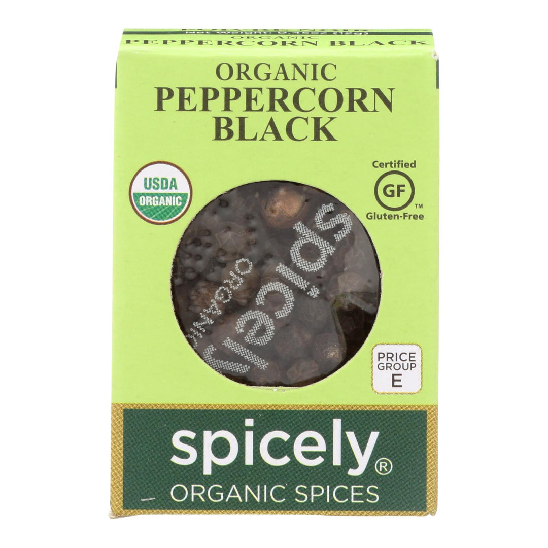 Spicely Organics - Organic Peppercorn - Black - Case Of 6 - 0.45 Oz. - Maras Green