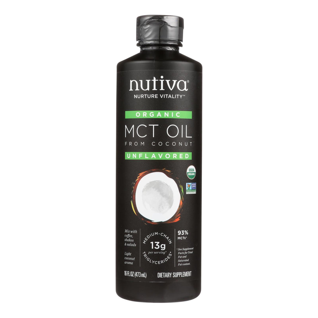 Nutiva 100% Organic Mct Oil - From Coconut - Unflavored - 16 Fl Oz - Maras Green