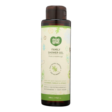 Ecolove Body Wash Green Vegetables Family Shower Gel For Ages 6 Months And Up - Case Of 500 - 17.6 Fl Oz. - Maras Green