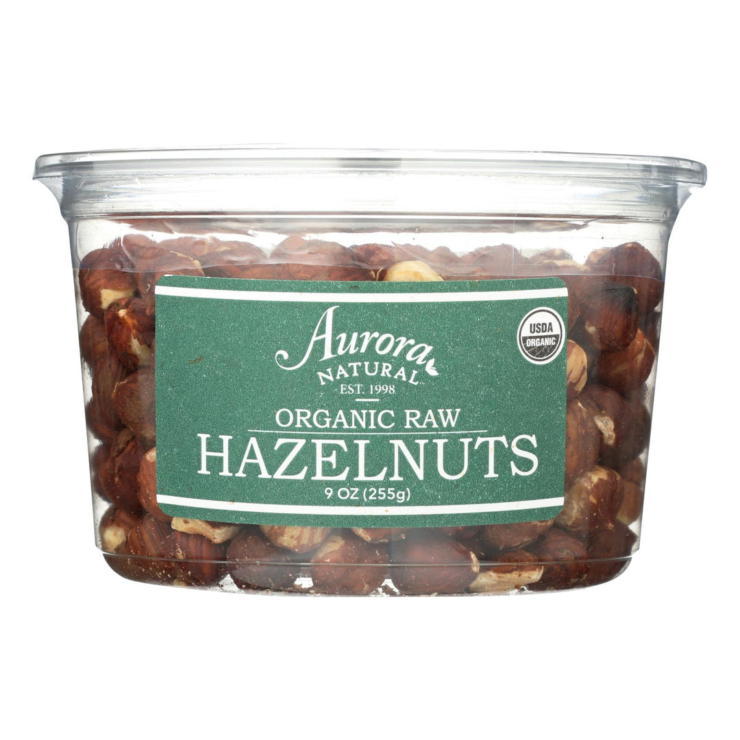 Aurora Natural Products - Organic Raw Hazelnuts - Case Of 12 - 9 Oz. - Maras Green