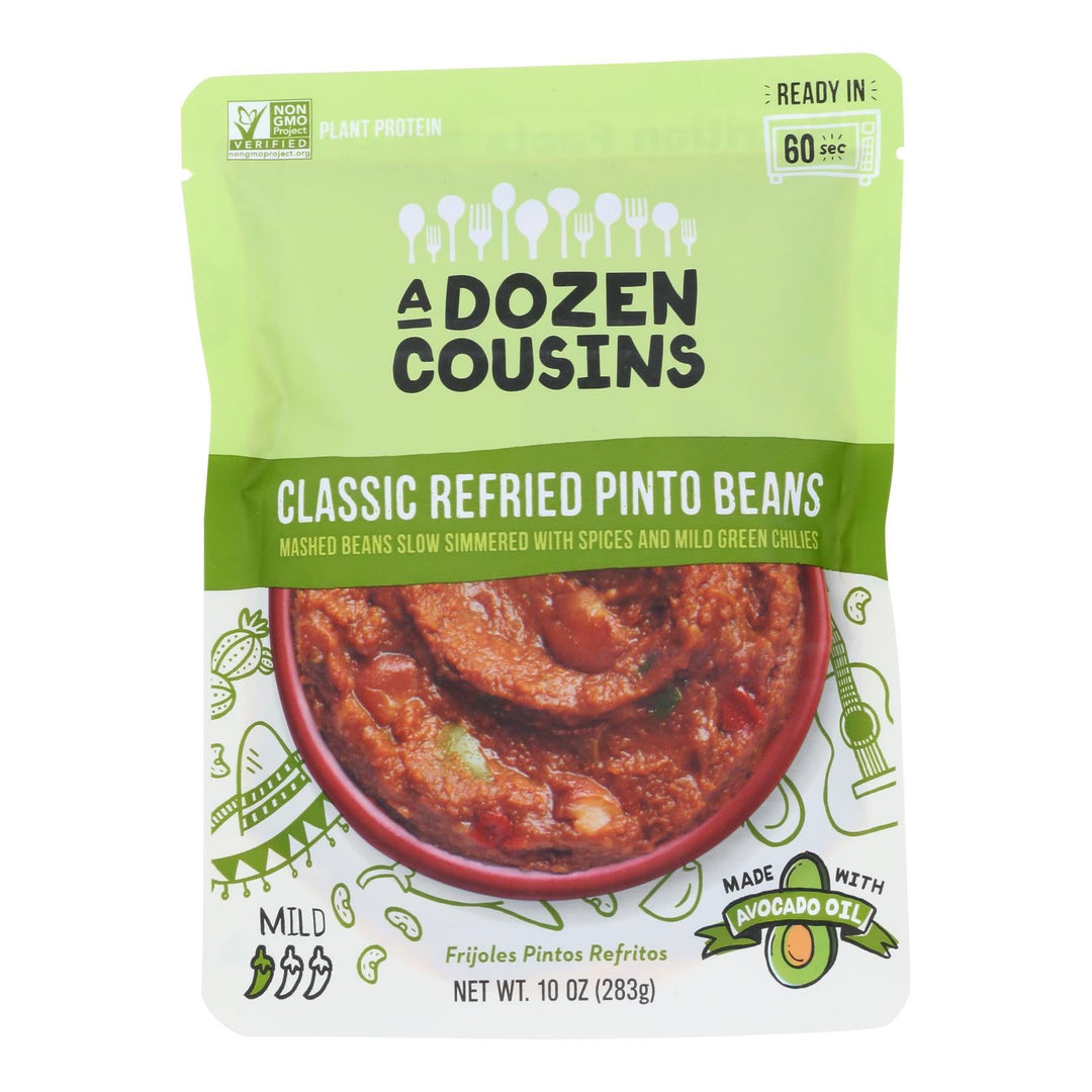 A Dozen Cousins - Beans Refried Pinto Classic - Case Of 6 - 10 Oz - Maras Green