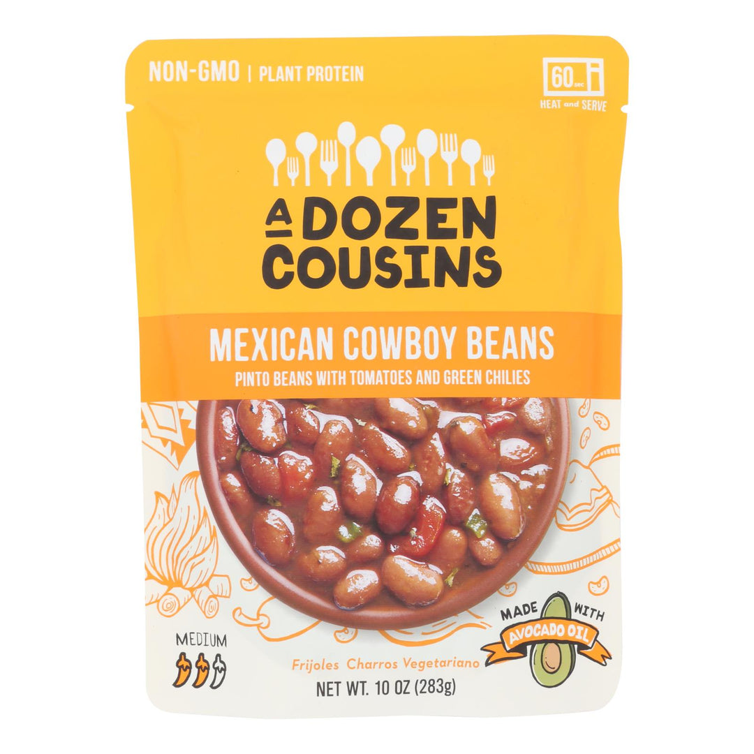 A Dozen Cousins - Ready To Eat Beans - Mexican Pinto - Case Of 6 - 10 Oz. - Maras Green