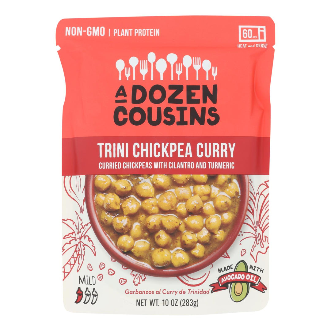 A Dozen Cousins - Ready To Eat Beans - Trini Chickpea Curry - Case Of 6 - 10 Oz. - Maras Green