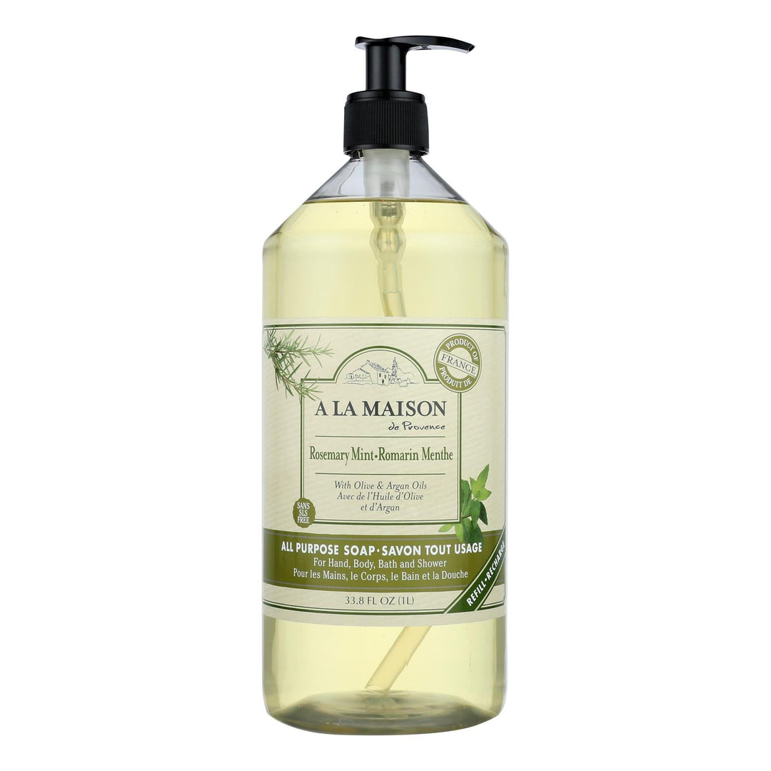 A La Maison - Liquid Hand Soap - Rosemary Mint - 33.8 Fl Oz. - Maras Green