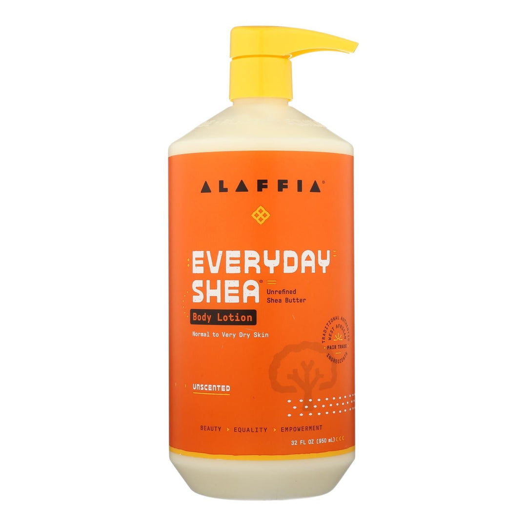Alaffia - Everyday Lotion - Shea Unscented - 32 Oz. - Maras Green