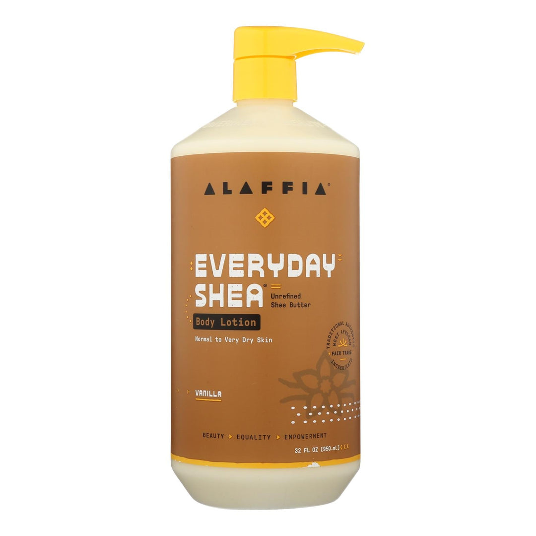 Alaffia - Everyday Lotion - Shea Vanilla - 32 Oz. - Maras Green