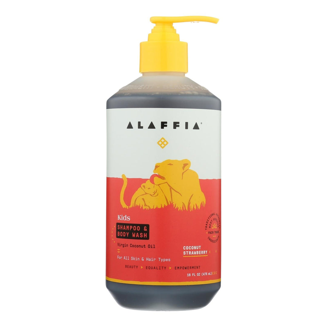 Alaffia - Everyday Shampoo And Body Wash - Coconut Strawberry - 16 Fl Oz. - Maras Green
