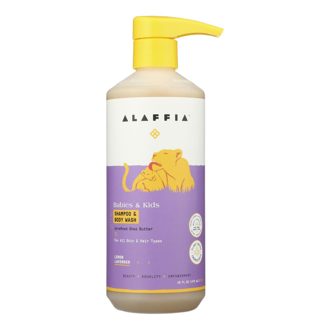 Alaffia - Kids Shampoo & Wash Lemon Lavender - 1 Each - 16 Fz - Maras Green