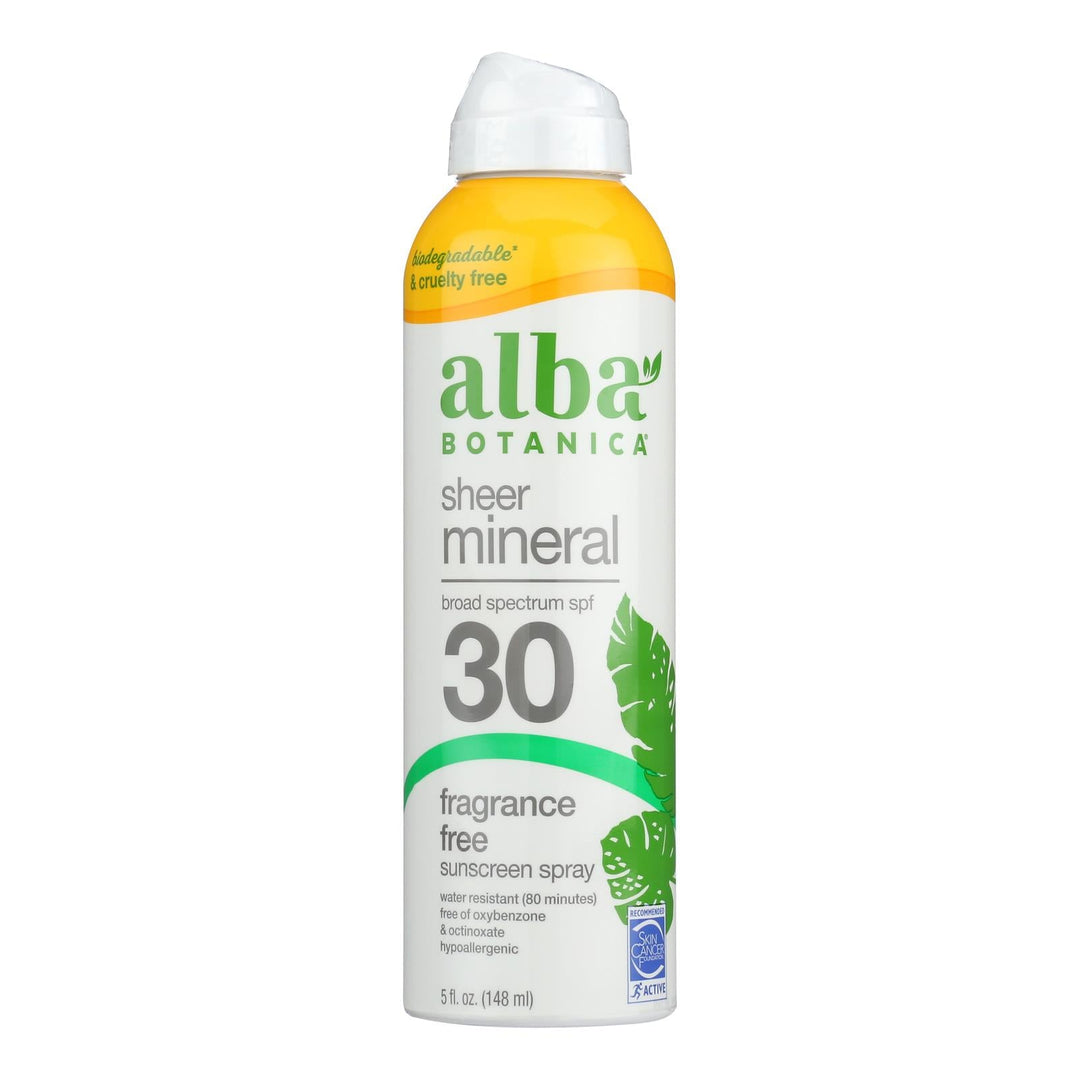 Alba Botanica - Sunscreen Spray For Face Mineral Spf 30 - 1 Each - 5 Fluid Ounces - Maras Green