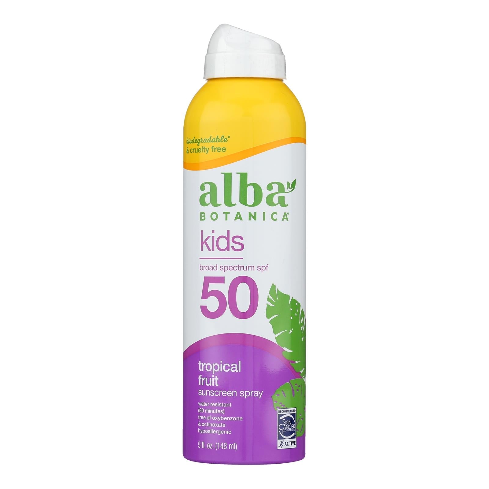 Alba Botanica - Sunscreen Spray Kids Spf 50 - 1 Each - 5 Fluid Ounces - Maras Green