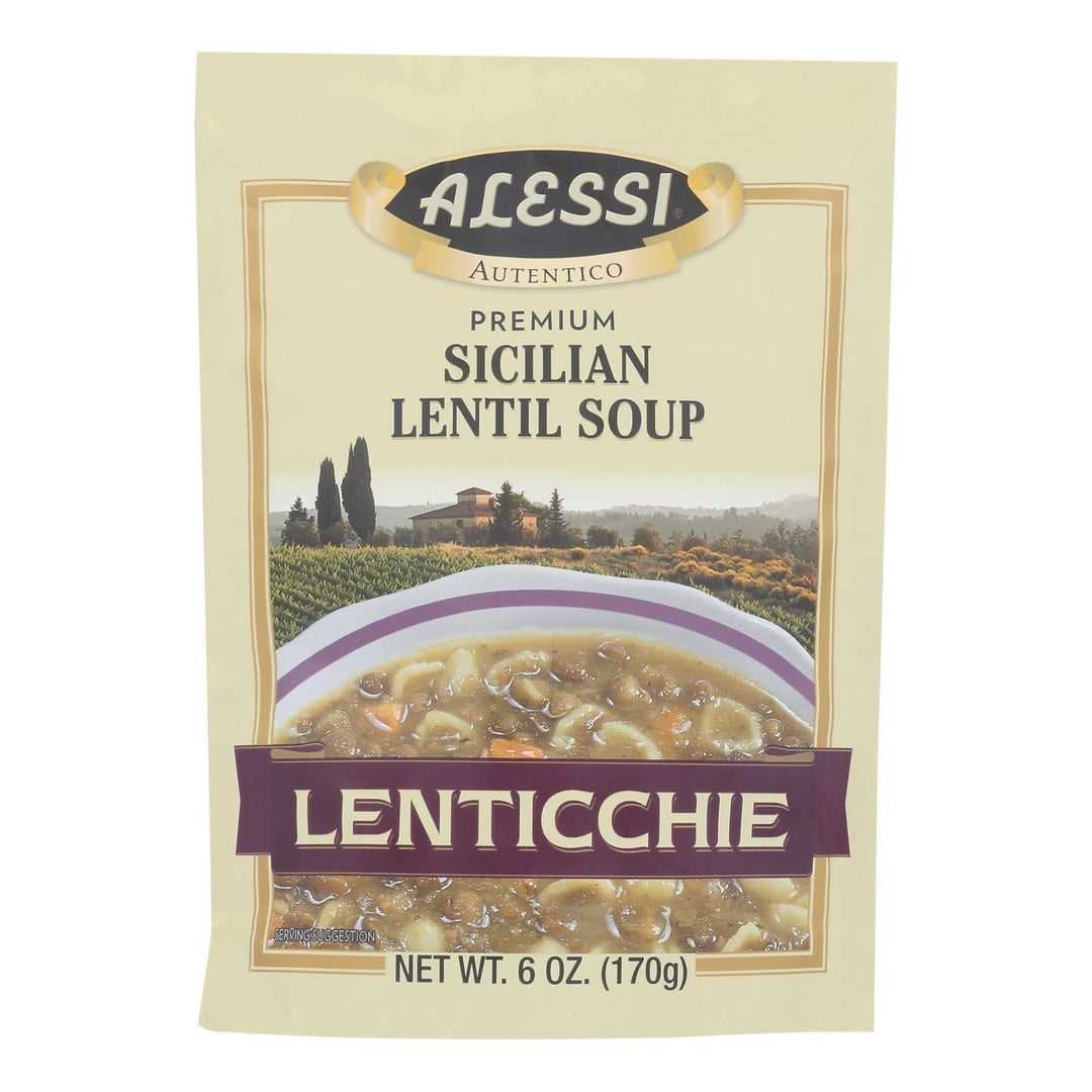 Alessi - Sicilian Lentil Soup - Lenticchie - Case Of 6 - 6 Oz. - Maras Green