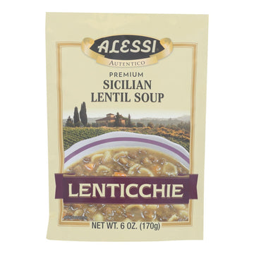 Alessi - Sicilian Lentil Soup - Lenticchie - Case Of 6 - 6 Oz. - Maras Green