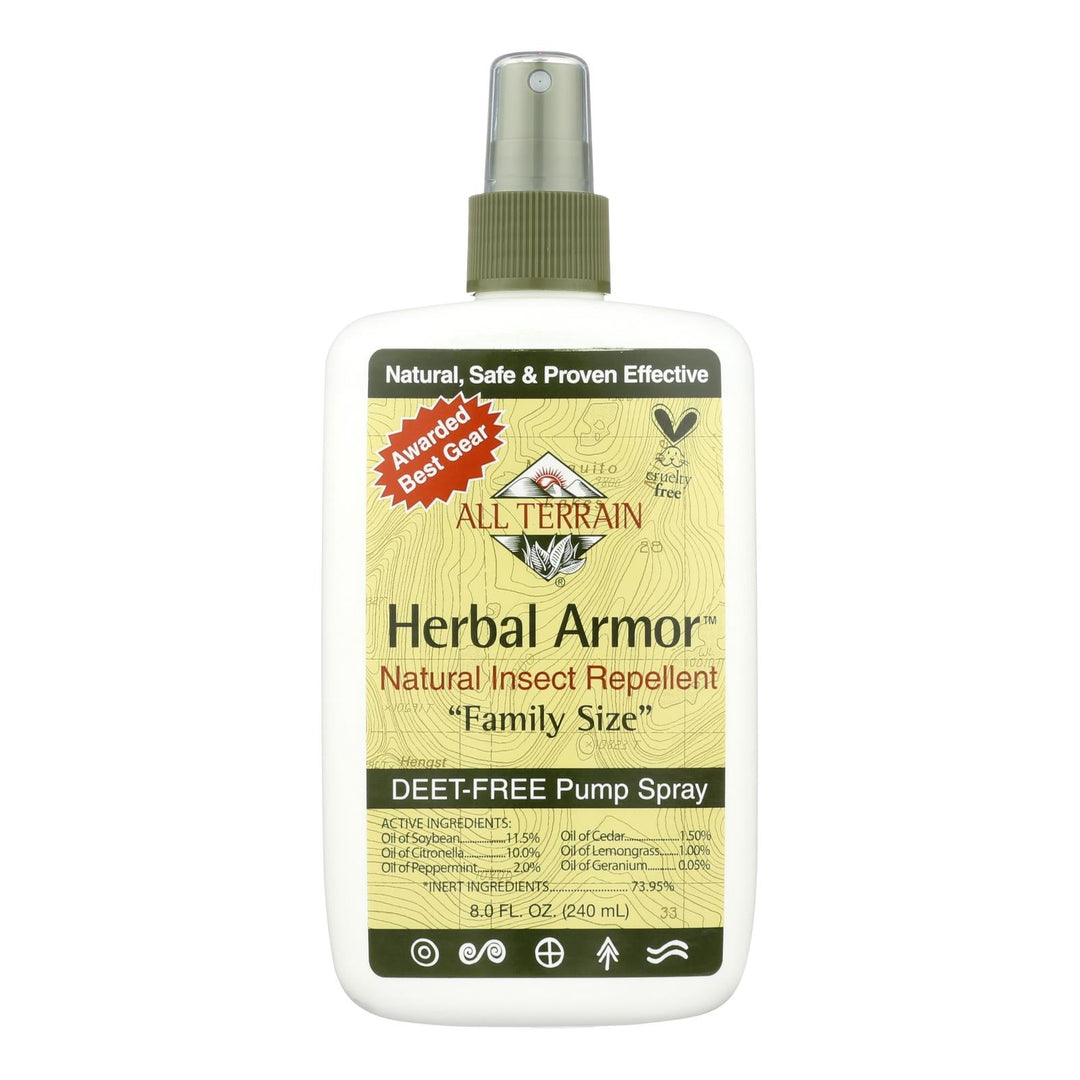 All Terrain - Herbal Armor Natural Insect Repellent Family Size - 8 Fl Oz - Maras Green