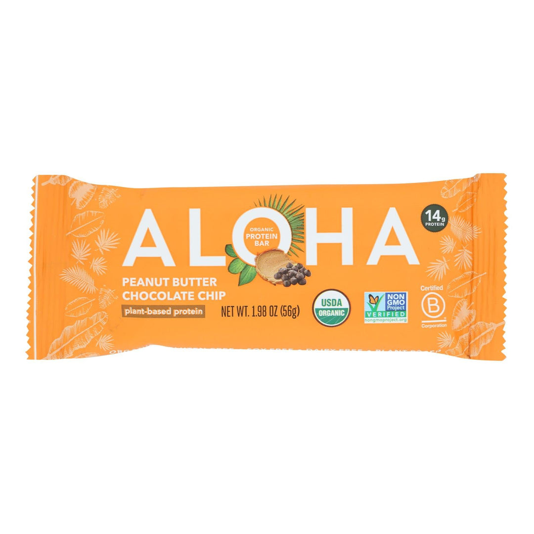 Aloha (bars) Peanut Butter Chocolate Chip - Case Of 12 - 1.9 Oz - Maras Green