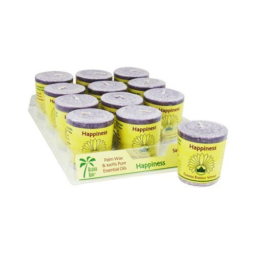 Aloha Bay - Chakra Votive Candle - Happiness - Case Of 12 - 2 Oz - Maras Green