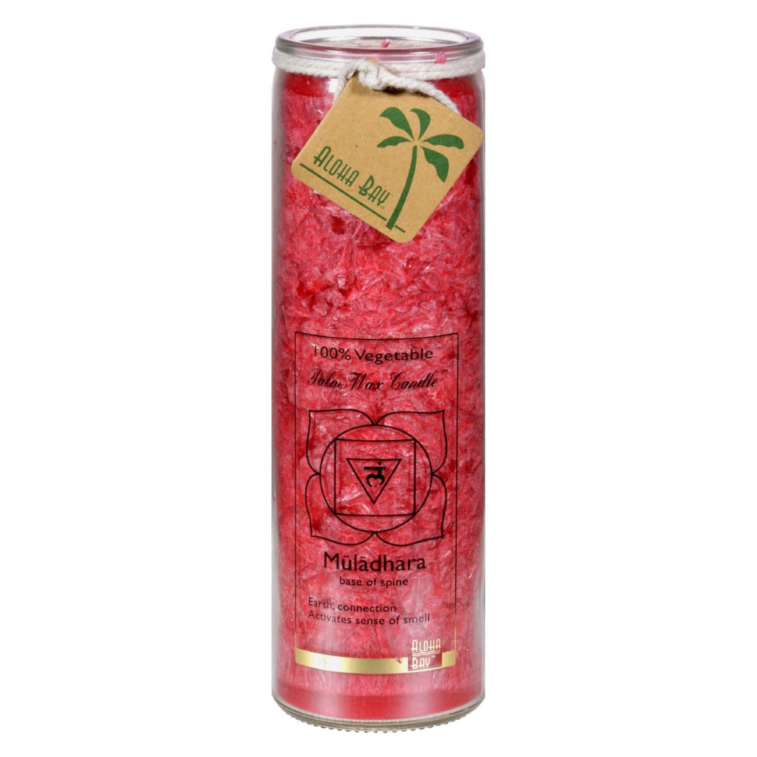 Aloha Bay - Unscented Chakra Jar Money Muladhara Red - 1 Candle - Maras Green