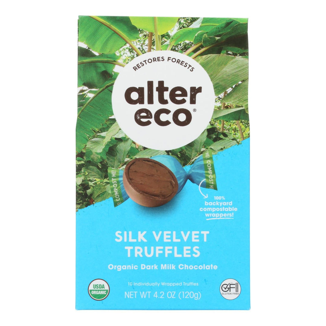 Alter Eco Americas Truffle - Organic - Velvet - 10 Pack - 4.2 Oz - Case Of 8 - Maras Green