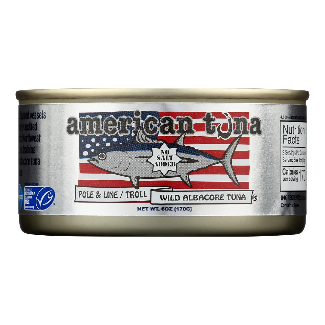 American Tuna - Tuna Wild Albacore No Salt - Case Of 12 - 5 Ounces - Maras Green