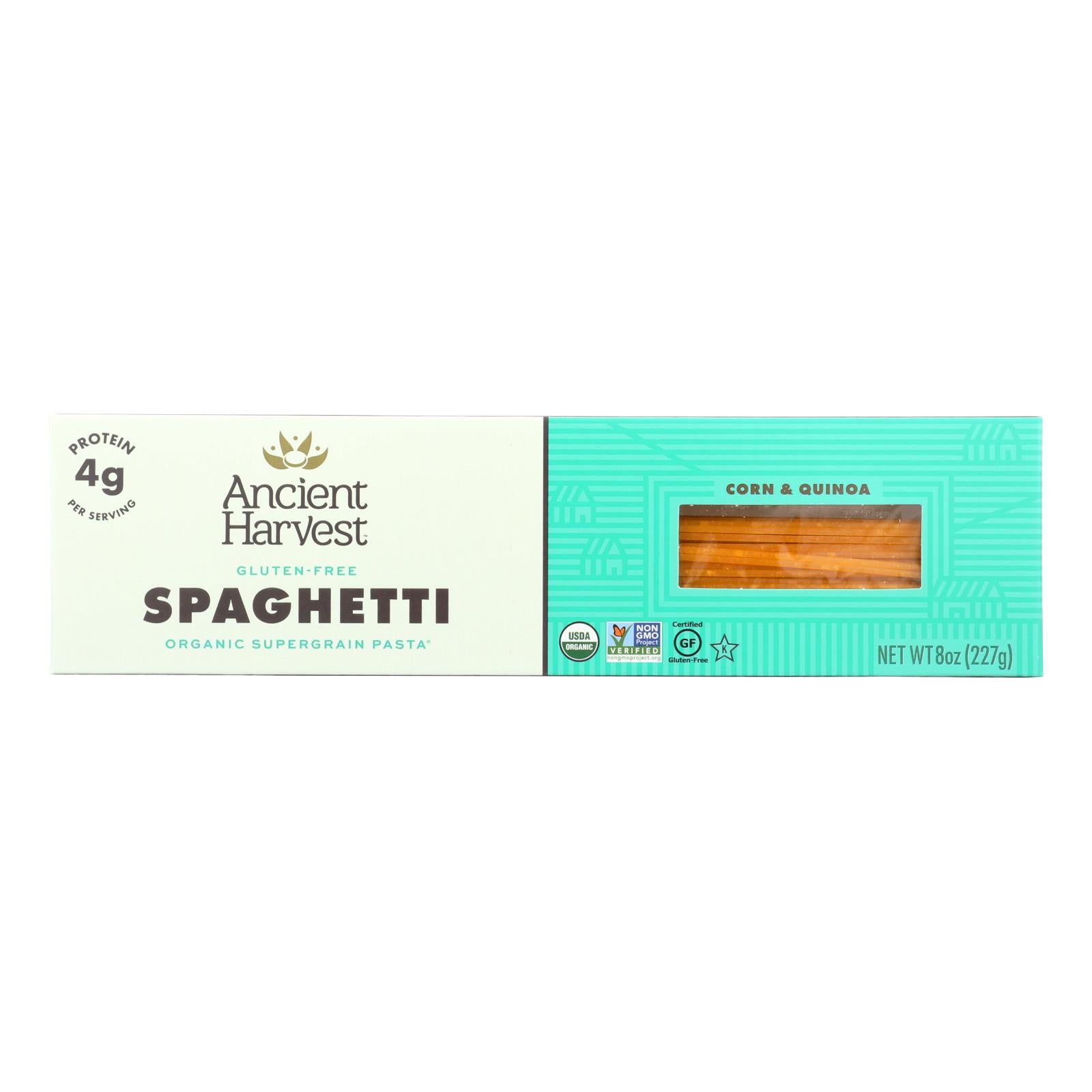 Ancient Harvest Organic Quinoa Supergrain Pasta - Spaghetti - Case Of 12 - 8 Oz - Maras Green
