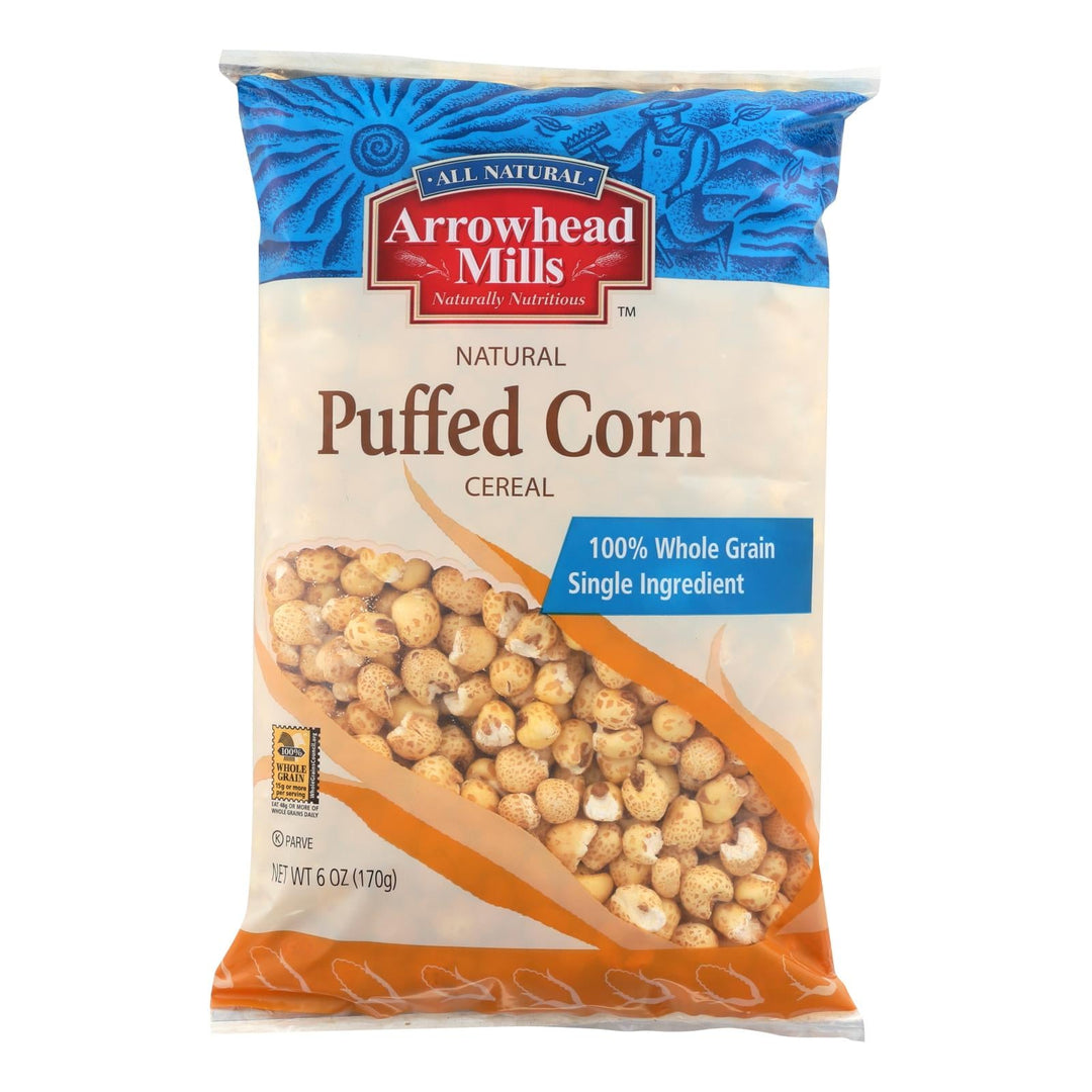 Arrowhead Mills - All Natural Puffed Corn Cereal - Case Of 12 - 6 Oz. - Maras Green