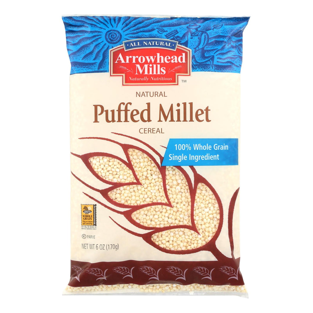 Arrowhead Mills - All Natural Puffed Millet Cereal - Case Of 12 - 6 Oz. - Maras Green