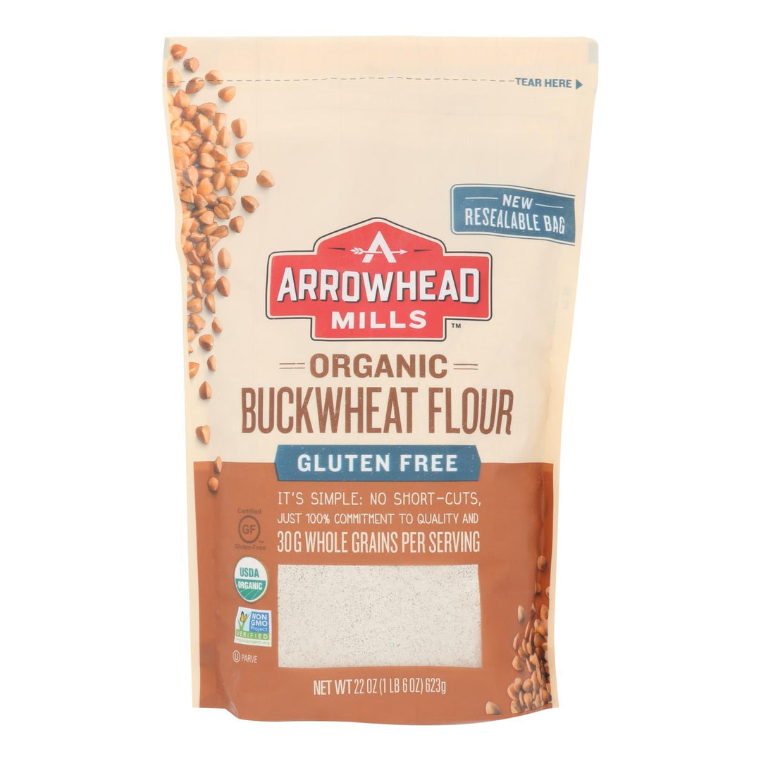 Arrowhead Mills - Organic Bukwheat Flour - Gluten Free - Case Of 6 - 22 Oz. - Maras Green