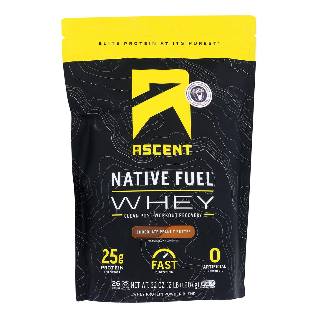 Ascent Native Fuel - Whey Chocolate Peanut Butter - 1 Each - 2 Lb - Maras Green