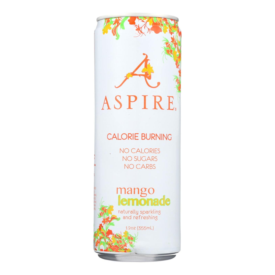 Aspire Healthy Energy - Sparkling Mango Lemonade - Case Of 12 - 12 Oz - Maras Green