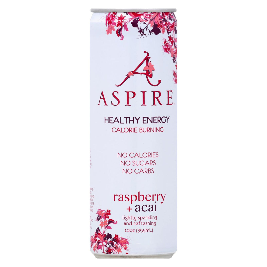 Aspire Healthy Energy - Sparkling Raspberry Acai - Case Of 12 - 12 Oz - Maras Green