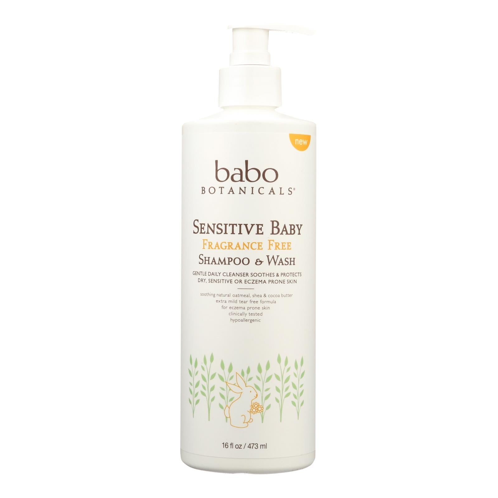 Babo Botanicals - Body Wash - Fragrance Free - 1 Each - 16 Fl Oz. - Maras Green