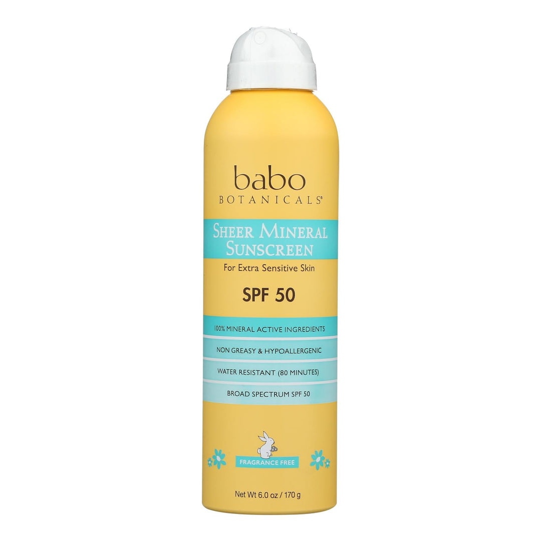 Babo Botanicals - Sunscrn Sheer Spry Spf 50 - 1 Each - 6 Oz - Maras Green