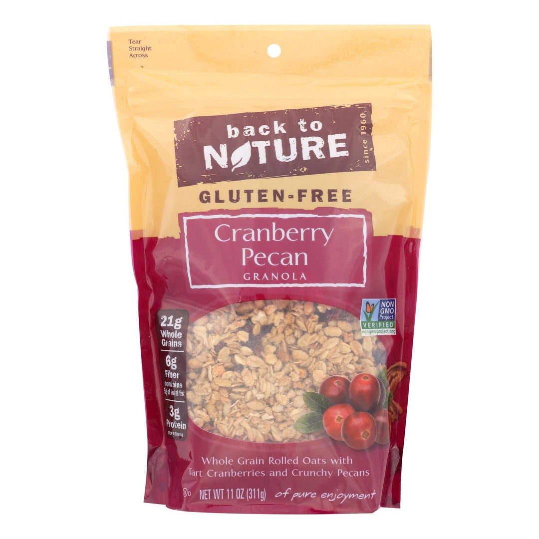 Back To Nature Cranberry Pecan Granola - Whole Grain Rolled Oats With Tart Cranberries And Crunchy Pecans - Case Of 6 - 11 Oz. - Maras Green