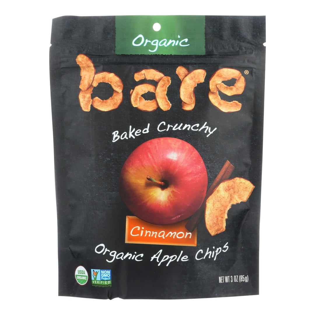 Bare Fruit Apple Chips - Organic - Crunchy - Simply Cinnamon - 3 Oz - Case Of 12 - Maras Green